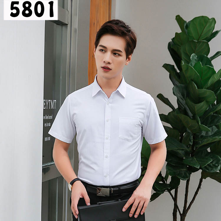 工作服定制男衬衫5801款白色(图5)